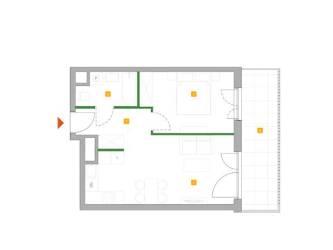 Plan 2 pok. 41m²