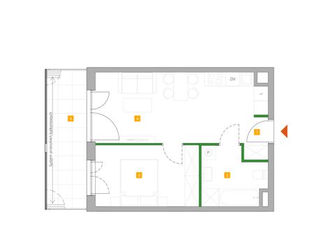 Plan 2 pok. 40m²