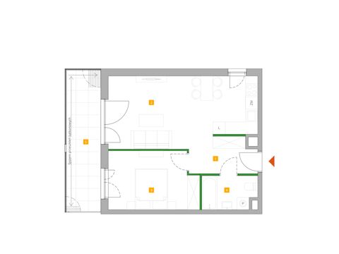 Plan 2 pok. 46m²