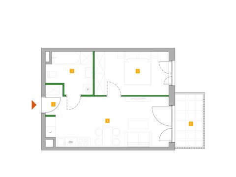Plan 2 pok. 40m²