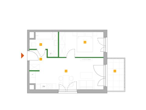 Plan 2 pok. 40m²