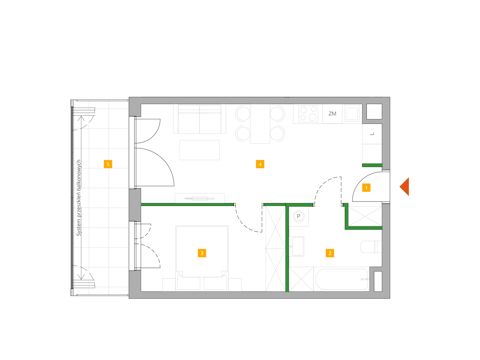 Plan 2 pok. 40m²