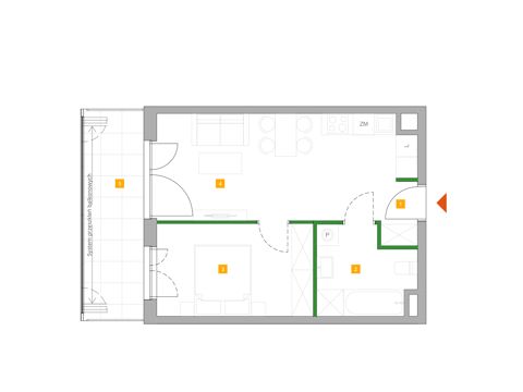 Plan 2 pok. 40m²