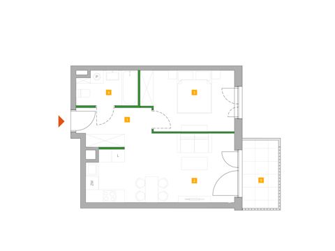 Plan 2 pok. 42m²