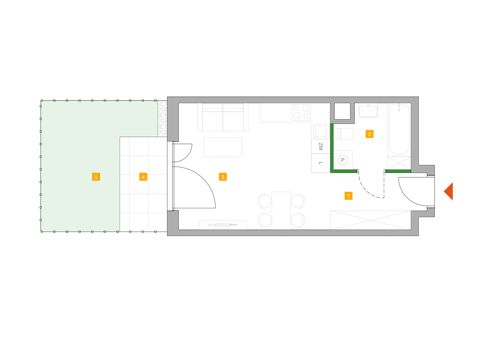 Plan 1 pok. 29m²