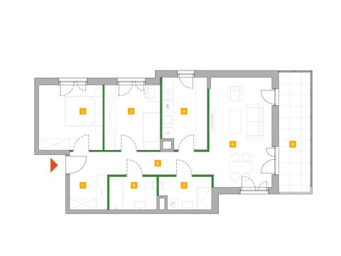 Plan 3 pok. 72m²
