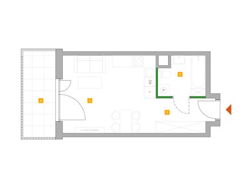 Plan 1 pok. 29m²