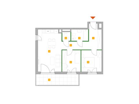 Plan 3 pok. 61m²