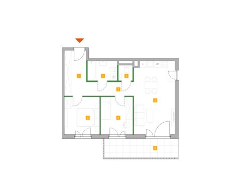 Plan 3 pok. 61m²