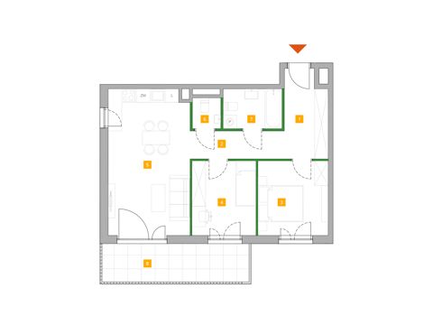 Plan 3 pok. 61m²
