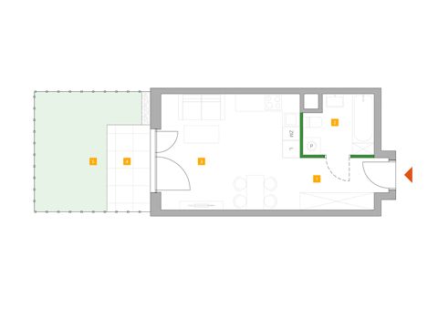 Plan 1 pok. 29m²
