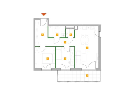 Plan 3 pok. 61m²