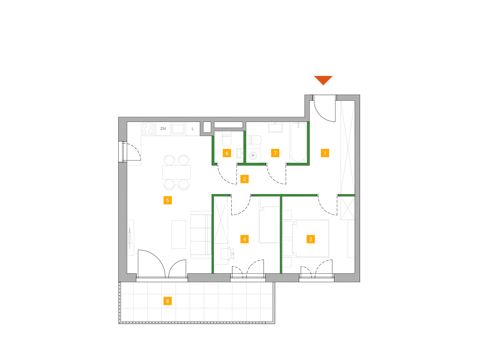 Plan 3 pok. 61m²