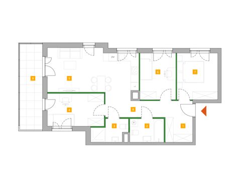Plan 4 pok. 72m²