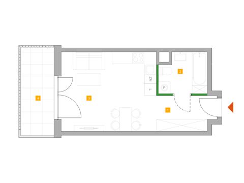 Plan 1 pok. 29m²
