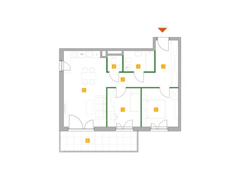 Plan 3 pok. 61m²