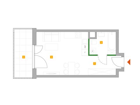 Plan 1 pok. 29m²