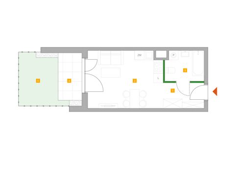 Plan 1 pok. 26m²