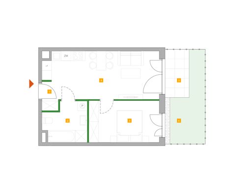 Plan 2 pok. 40m²