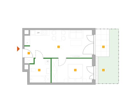 Plan 2 pok. 39m²
