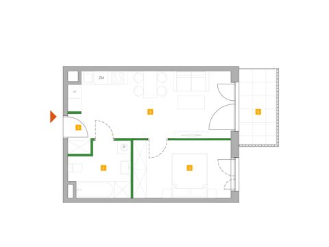 Plan 2 pok. 40m²