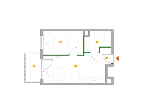 Plan 2 pok. 39m²
