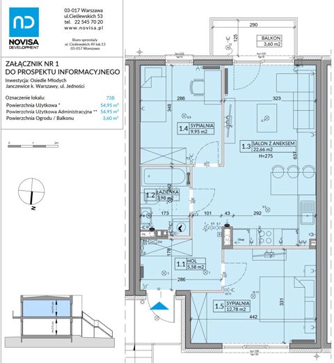 Plan 3 pok. 55m²