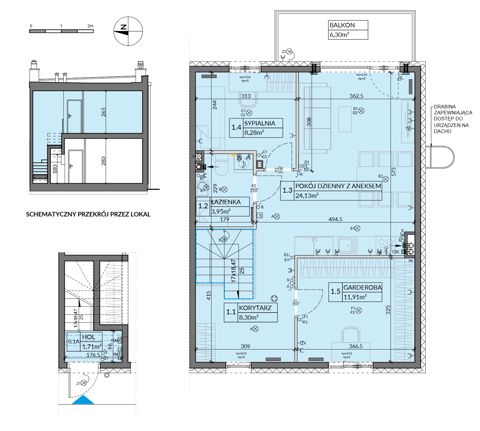 Plan 3 pok. 62m²