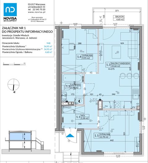Plan 3 pok. 55m²
