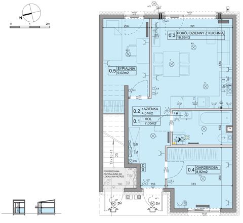 Plan 3 pok. 46m²