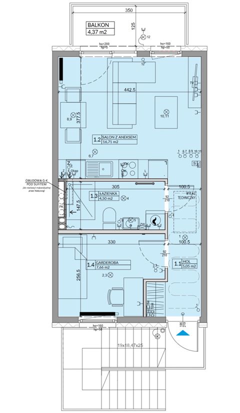 Plan 2 pok. 34m²