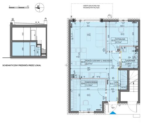 Plan 3 pok. 52m²