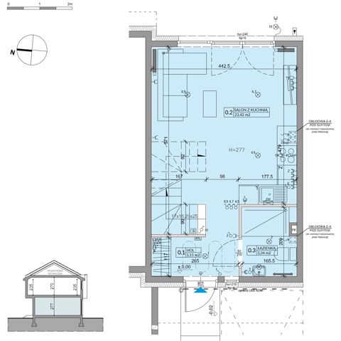 Plan 3 pok. 64m²