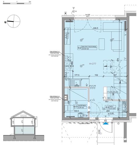 Plan 3 pok. 64m²