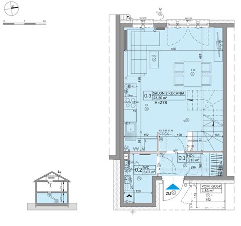 Plan 3 pok. 68m²