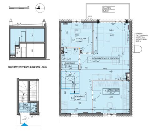 Plan 3 pok. 62m²