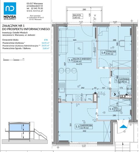 Plan 3 pok. 55m²