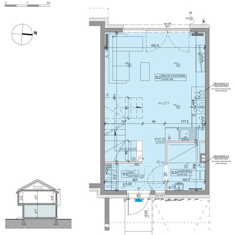 Plan 3 pok. 64m²