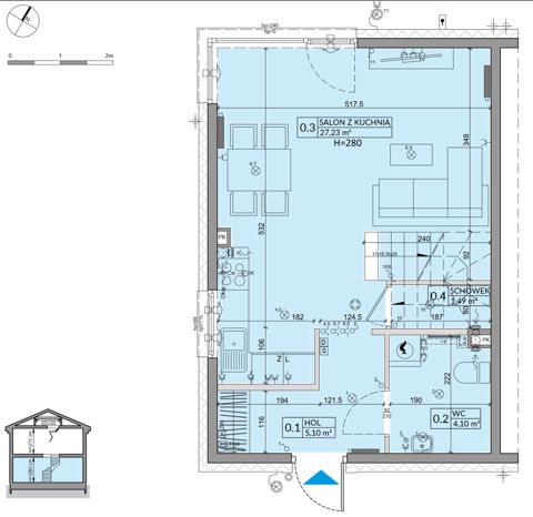Plan 3 pok. 76m²