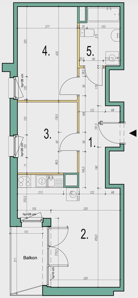 Plan 3 pok. 52m²
