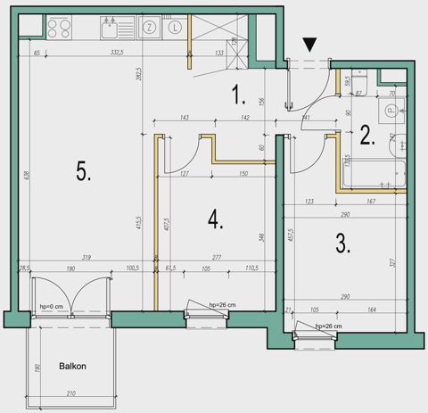 Plan 3 pok. 57m²