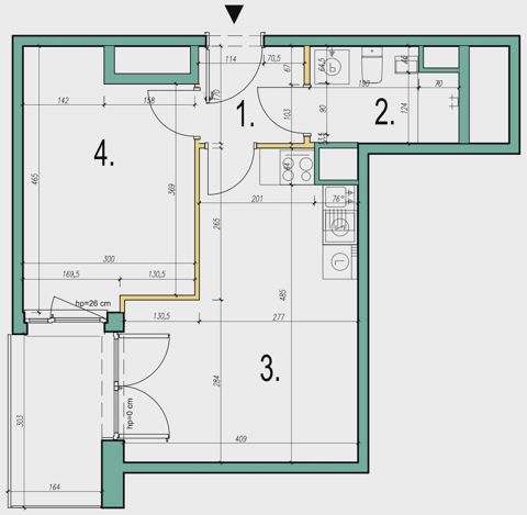 Plan 2 pok. 38m²