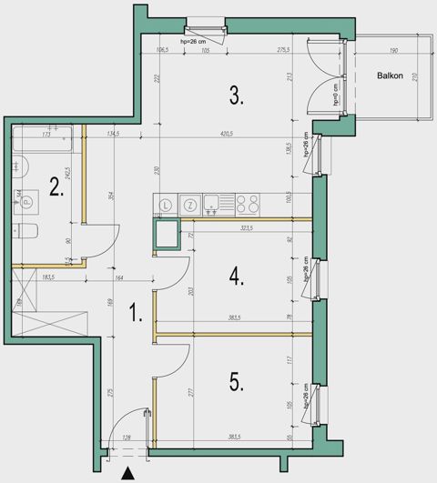 Plan 3 pok. 61m²