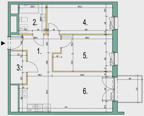Plan 3 pok. 60m²