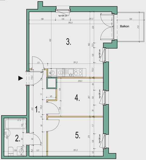 Plan 3 pok. 57m²