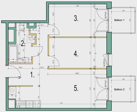 Plan 3 pok. 56m²