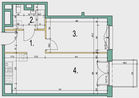 Plan 2 pok. 45m²