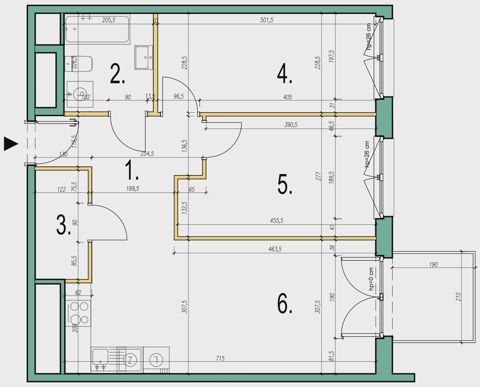 Plan 3 pok. 60m²