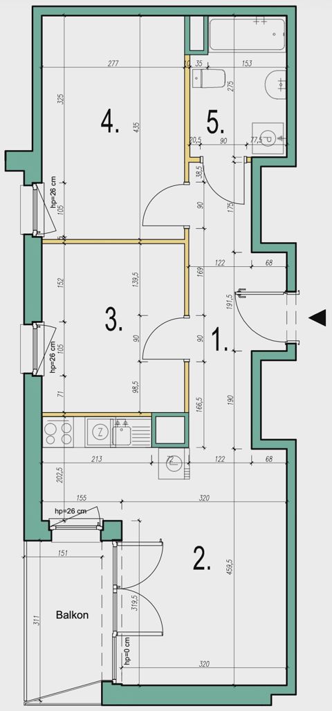 Plan 3 pok. 52m²