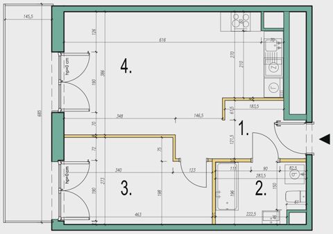 Plan 2 pok. 46m²